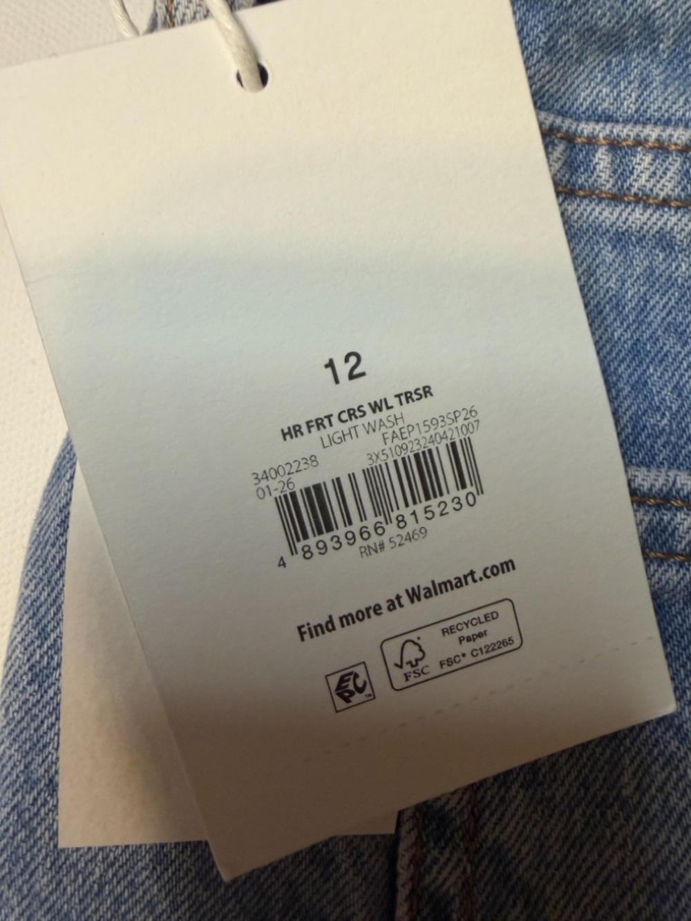 NWT Free Assembly Women's High Rise 70's Wide Leg Straight Jeans 12/31" Inseam - Picture 8 of 8